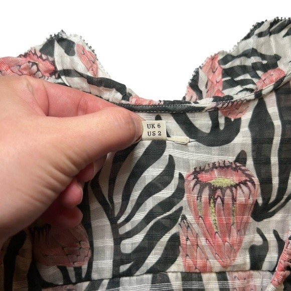 Temperley London Reef Blouse Ruffle Trim Victorian Stule Button Front Baby Top 2 - Picture 8 of 9